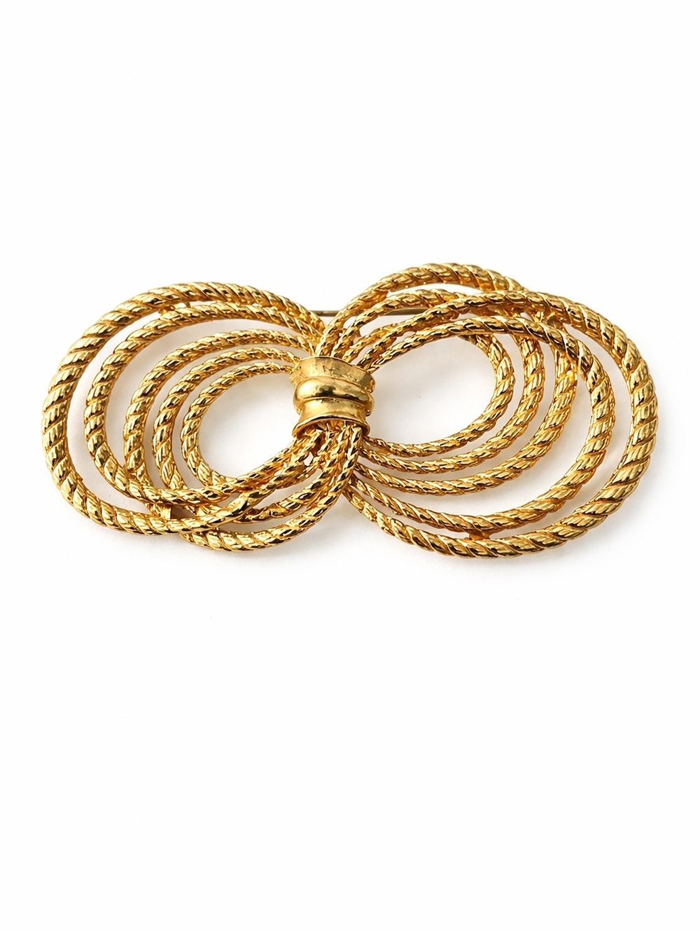 Rare Vintage Knotted Rope Infinity Shaped Brooch Statement Piece